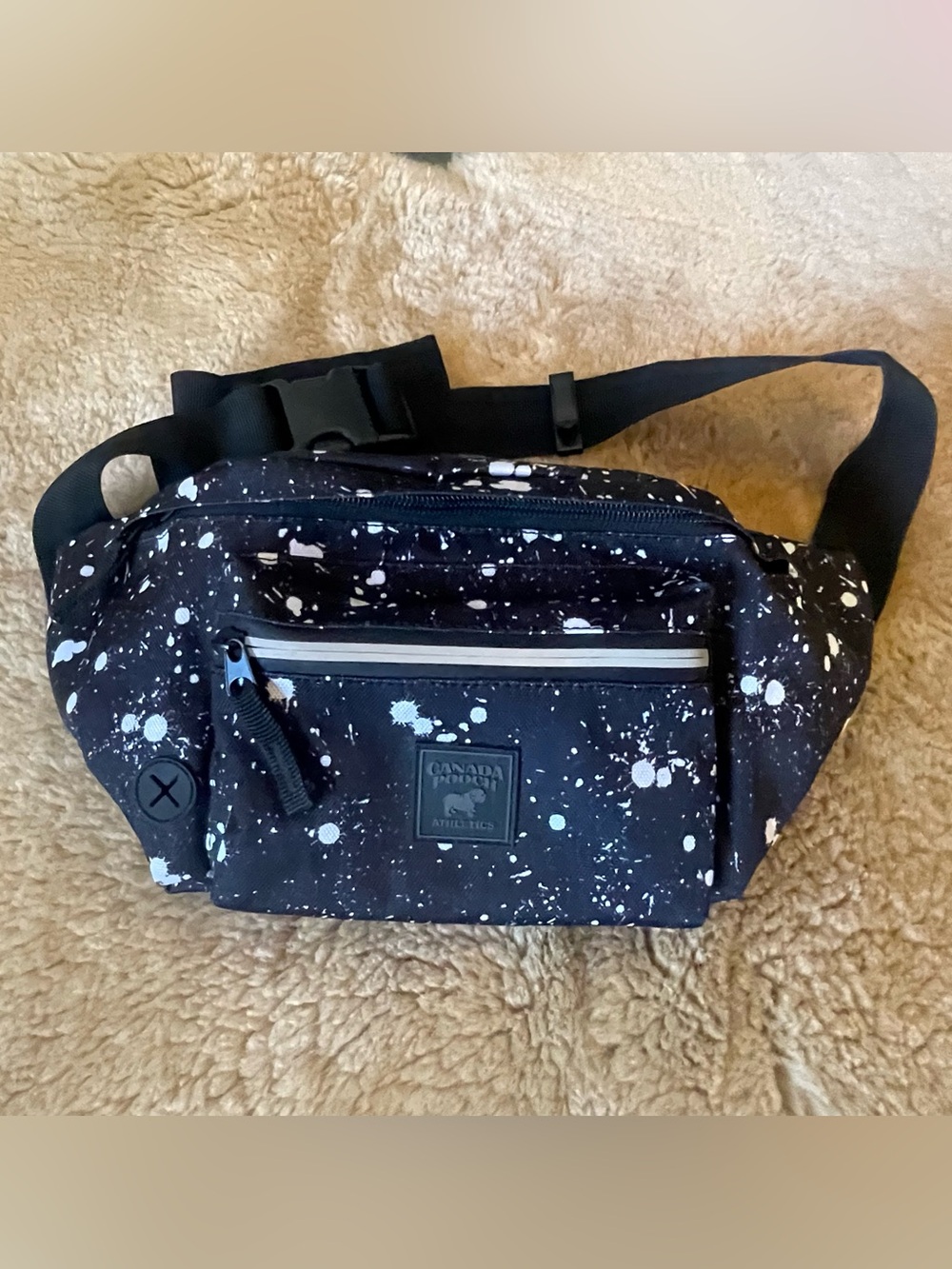 Canada Pooch Athletics The Everything Black Splatter Dog Walking Fannypack